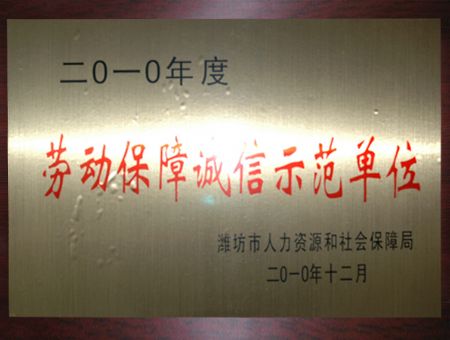 點擊查看詳細信息<br>標題：勞動保障誠信示范單位 閱讀次數(shù)：6698